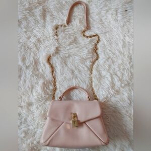 Ted Baker London Light Pink Leather Satchel Crossbody Bag